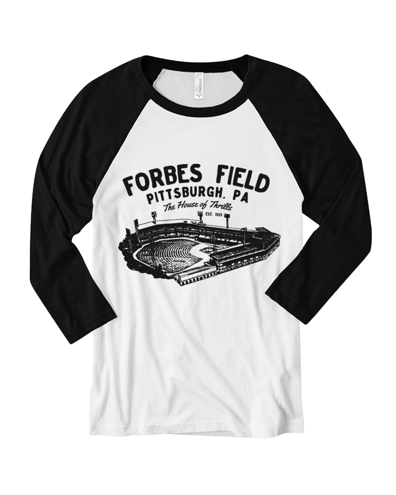 Forbes Field was the home of the Pittsburgh Pirates Long Sleeve Raglan T-Shirt image 1