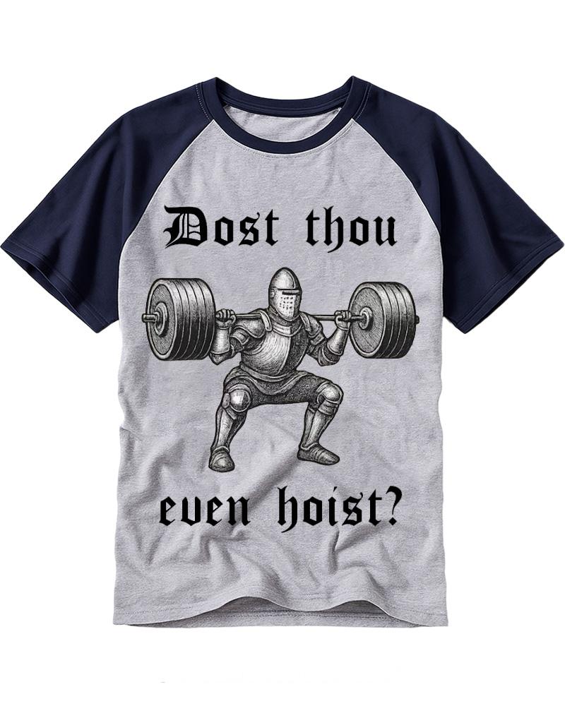 Dost Thou Even Hoist 1970s Raglan Baseball T-Shirt image 1