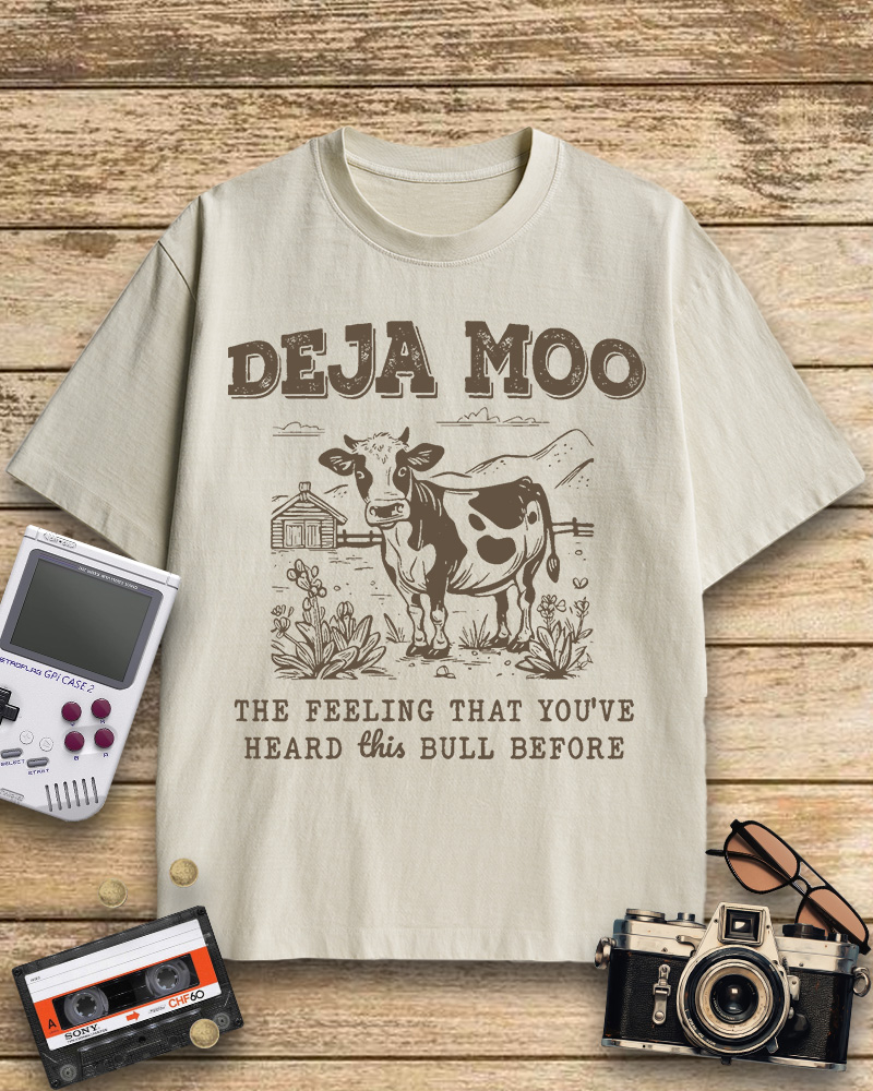 Deja Moo 2000s Cotton T-Shirt image 1