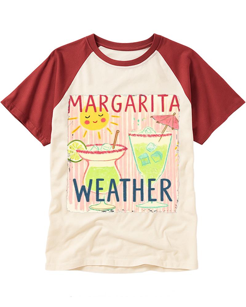 Margarita Weather 1960s Raglan Baseball T-Shirt image 1