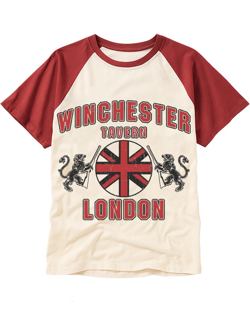 Winchester Tavern 2000s Raglan Baseball T-Shirt image 1