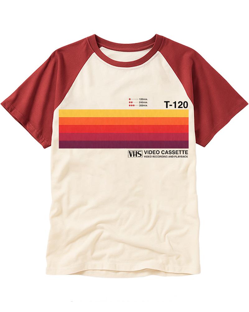 Sunset Video Cassette VHS 1980s Raglan Baseball T-Shirt image 1