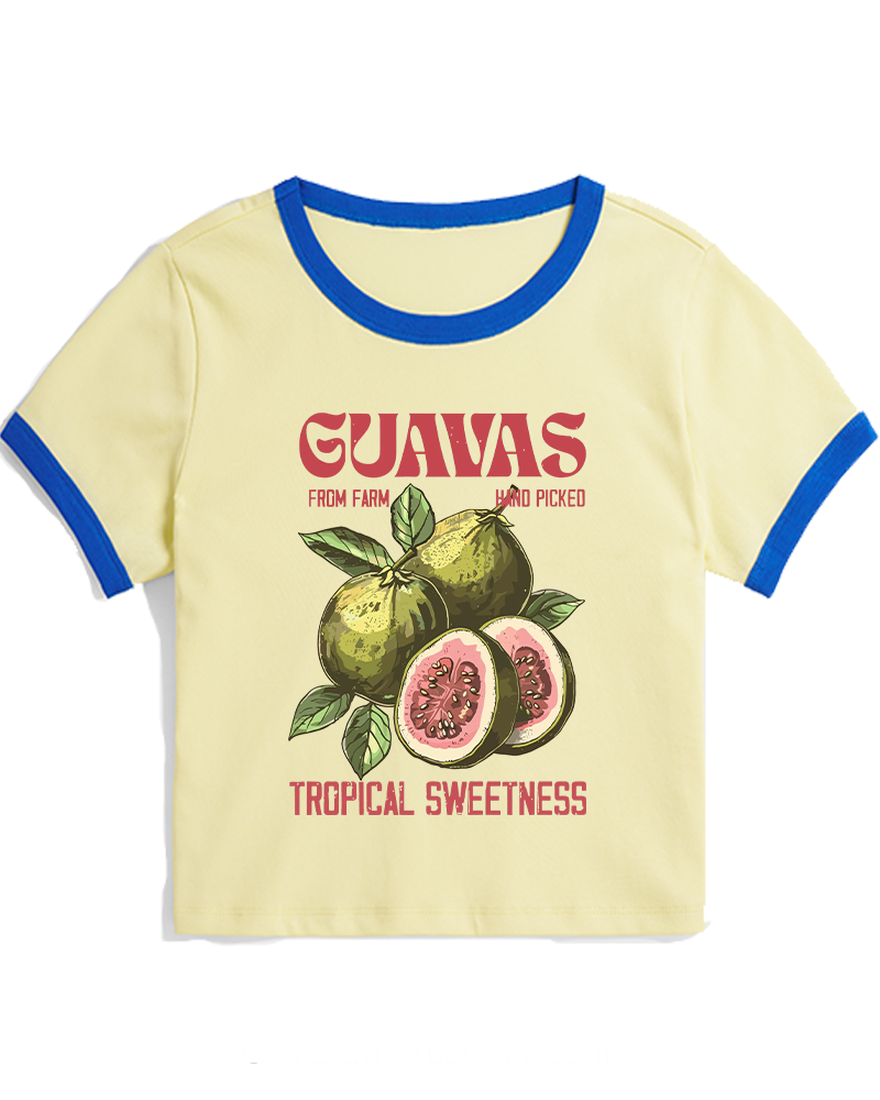 Exotic Fruit Lover 1960s Women's Ringer T-shirt image 1