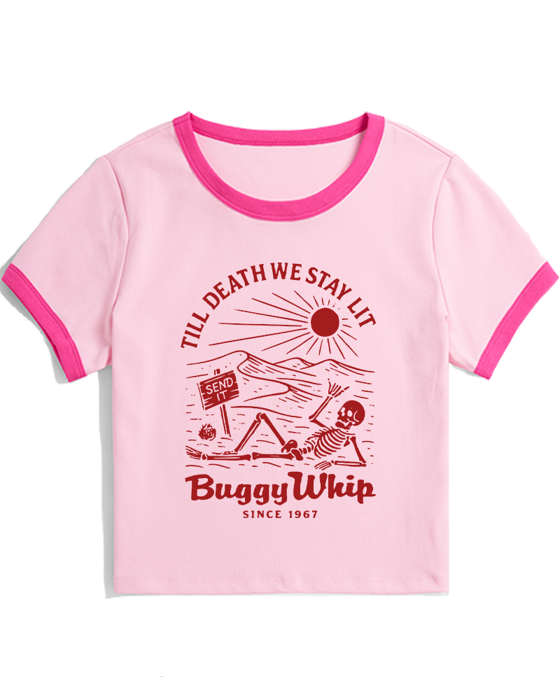 1960s Till Death We Stay Lit Women's Ringer T-shirt image 1
