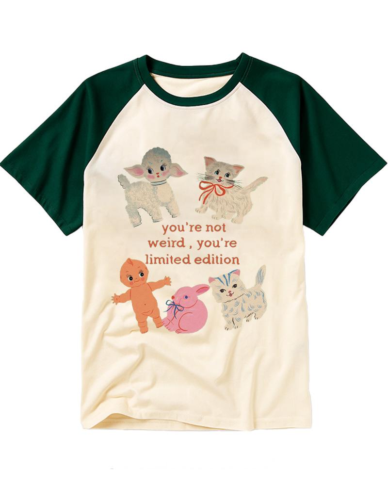 You’re Not Weird 1960s Raglan Baseball T-Shirt image 2