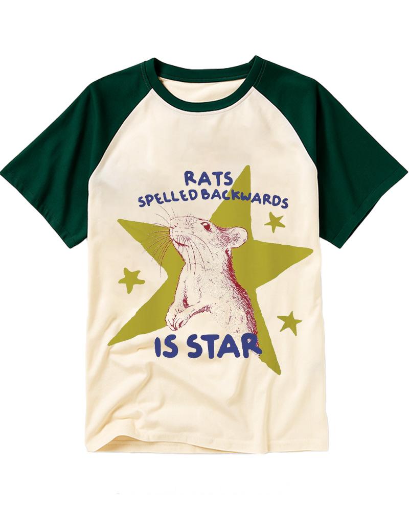 Rats Spelled Backwards is Star 1990s Raglan Baseball T-Shirt image 2