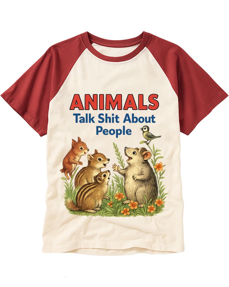 Please Talk About People 1950s Raglan Baseball T-Shirt image 2