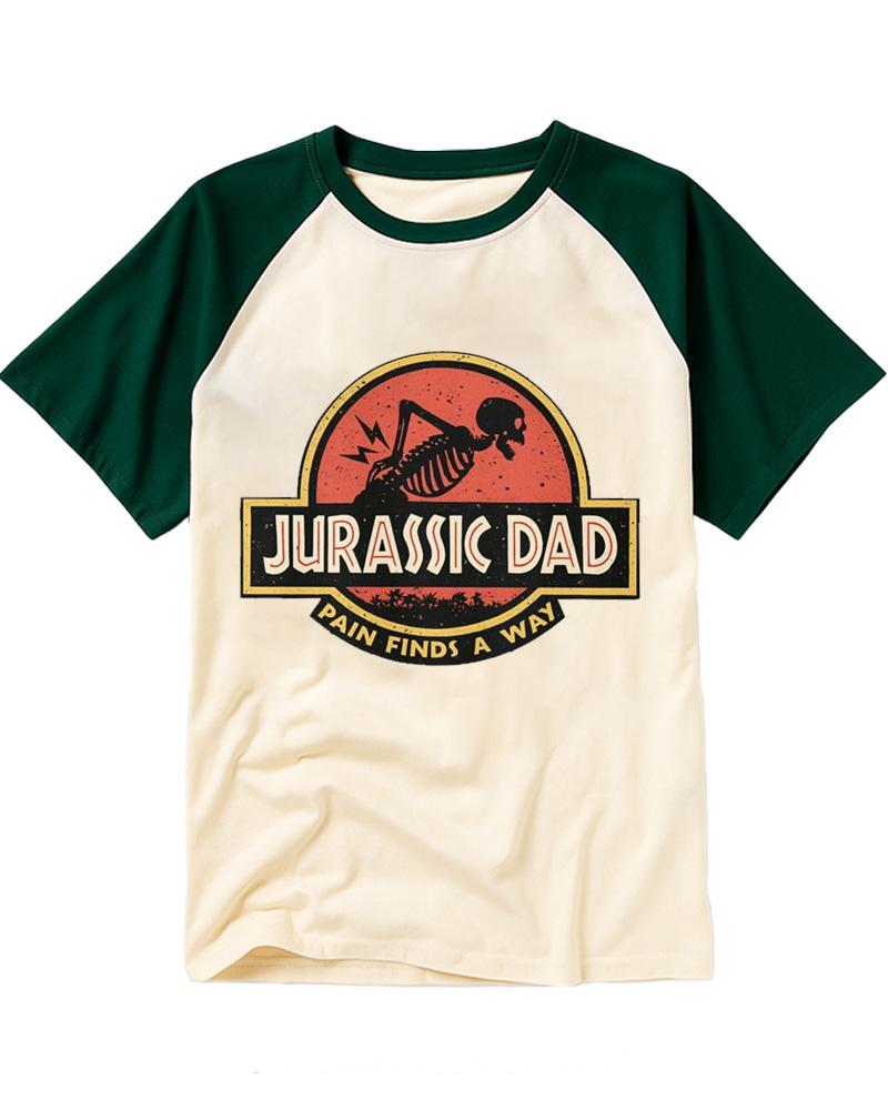 Jurassic DAD Pain Finds A Way 1990s Raglan Baseball T-Shirt image 2