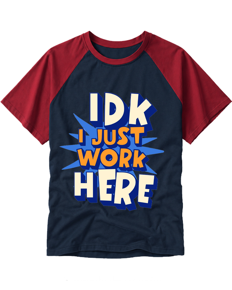 Just Work Here 2000s Raglan Baseball T-Shirt image 2