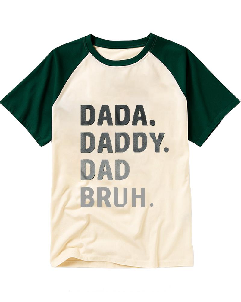 Dada Daddy Dad Bruh 1970s Raglan Baseball T-Shirt image 2