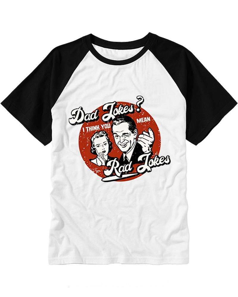 You Mean Rad Jokes 1950s Raglan Baseball T-Shirt image 2