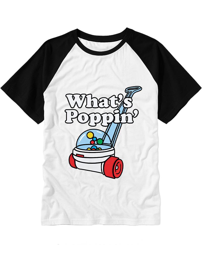 What's Poppin' 1990s Raglan Baseball T-Shirt image 2