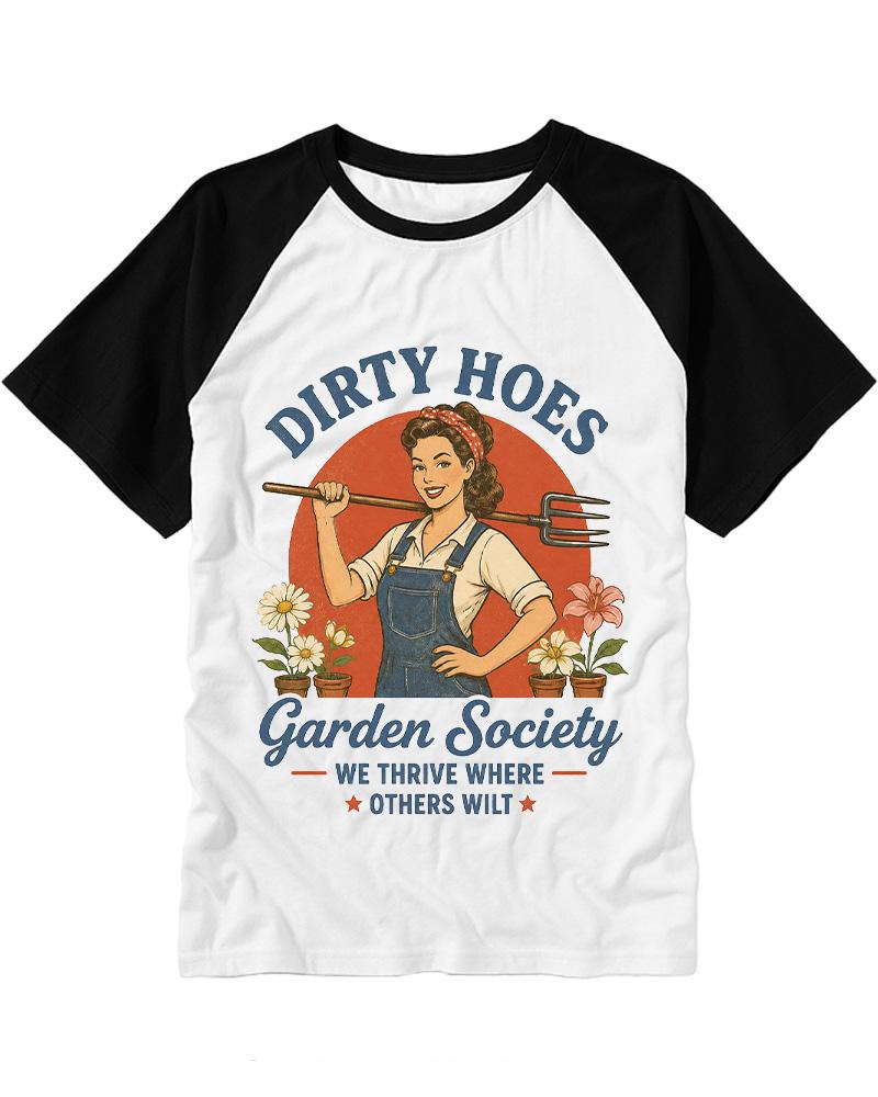 Dirty Hoes Garden Society 1950s Raglan Baseball T-Shirt image 2