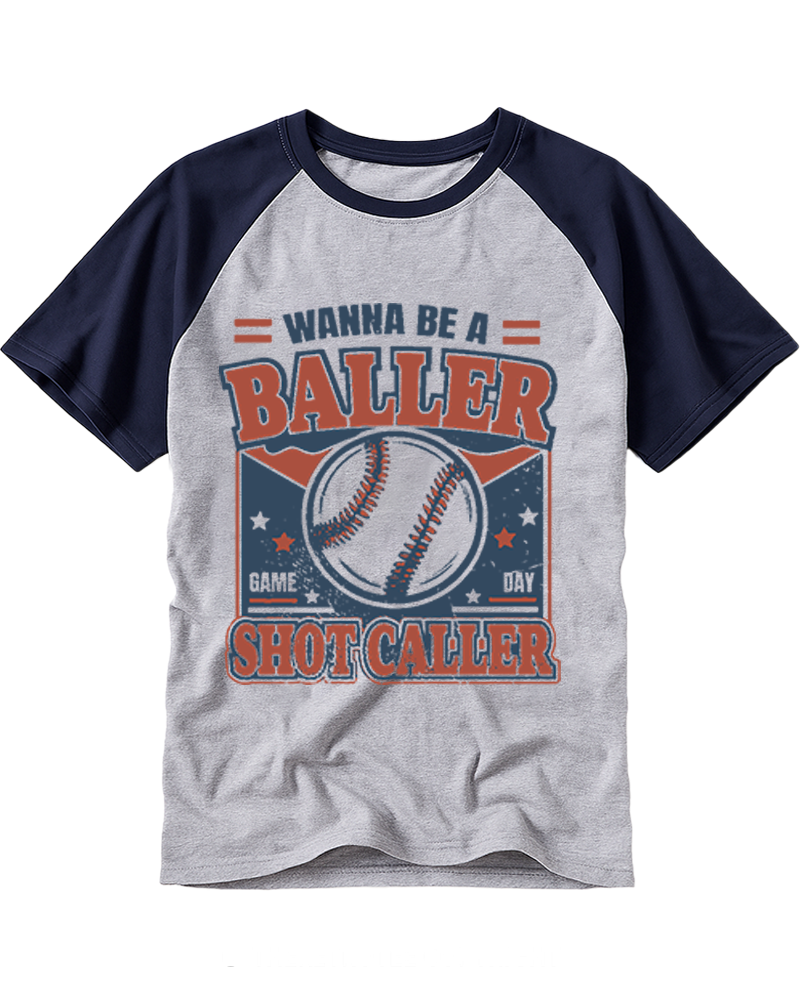Wanna Be A Baller Shot Caller 1990s Raglan Baseball T-Shirt image 2