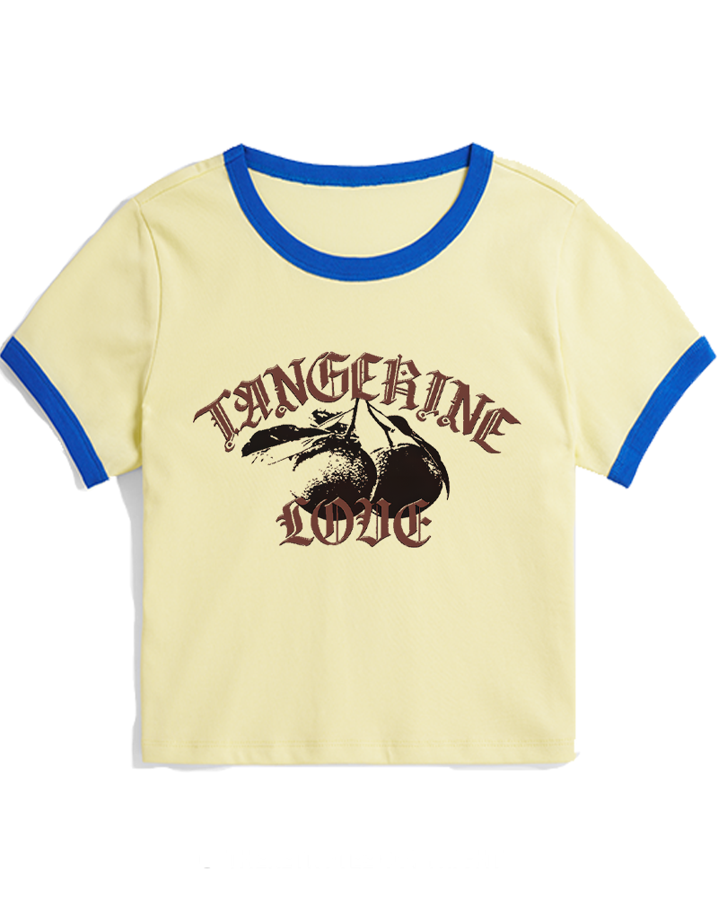Tangerine Love 1990s Women's Ringer T-shirt image 2