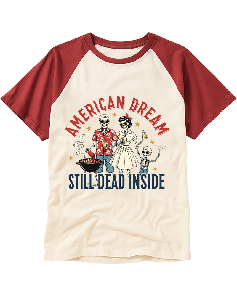 American Dream Still Dead Inside 1950s Raglan Baseball T-Shirt image 2