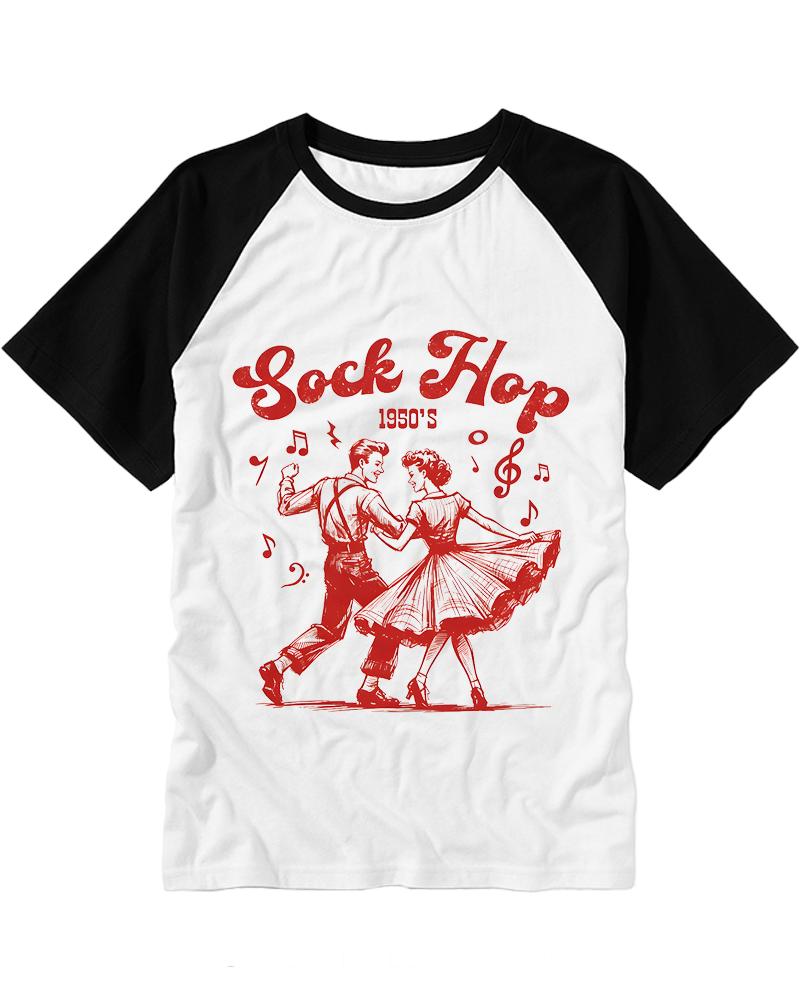 Sock Hop 1950s Raglan Baseball T-Shirt image 2