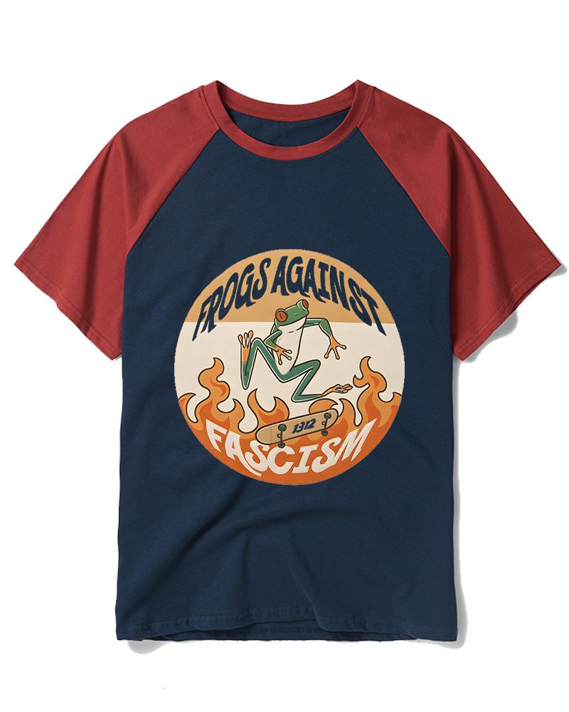 Frogs Against Fascism Classic 1980s Raglan Baseball T-Shirt image 2