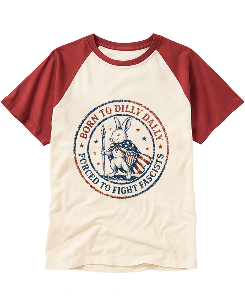 Born To Dilly Dally 1950s Raglan Baseball T-Shirt image 2