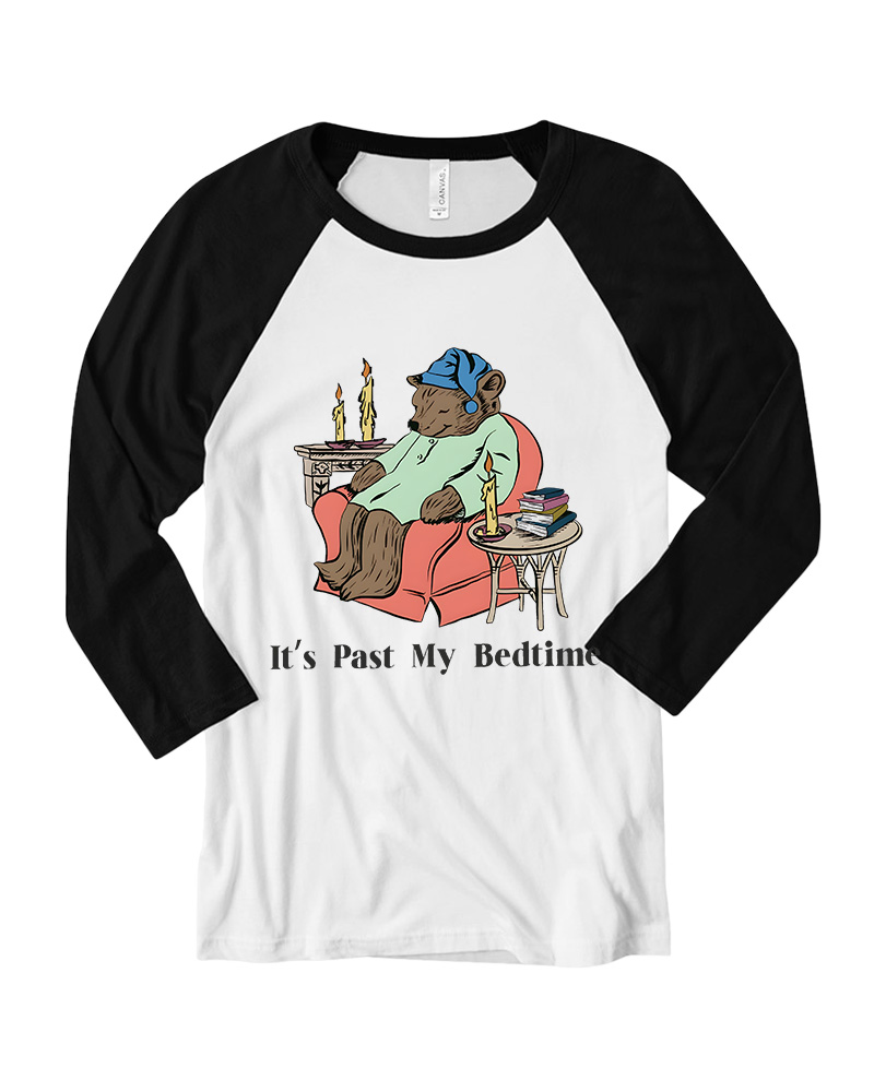 It's Past My Bedtime Long Sleeve Raglan T-Shirt image 2
