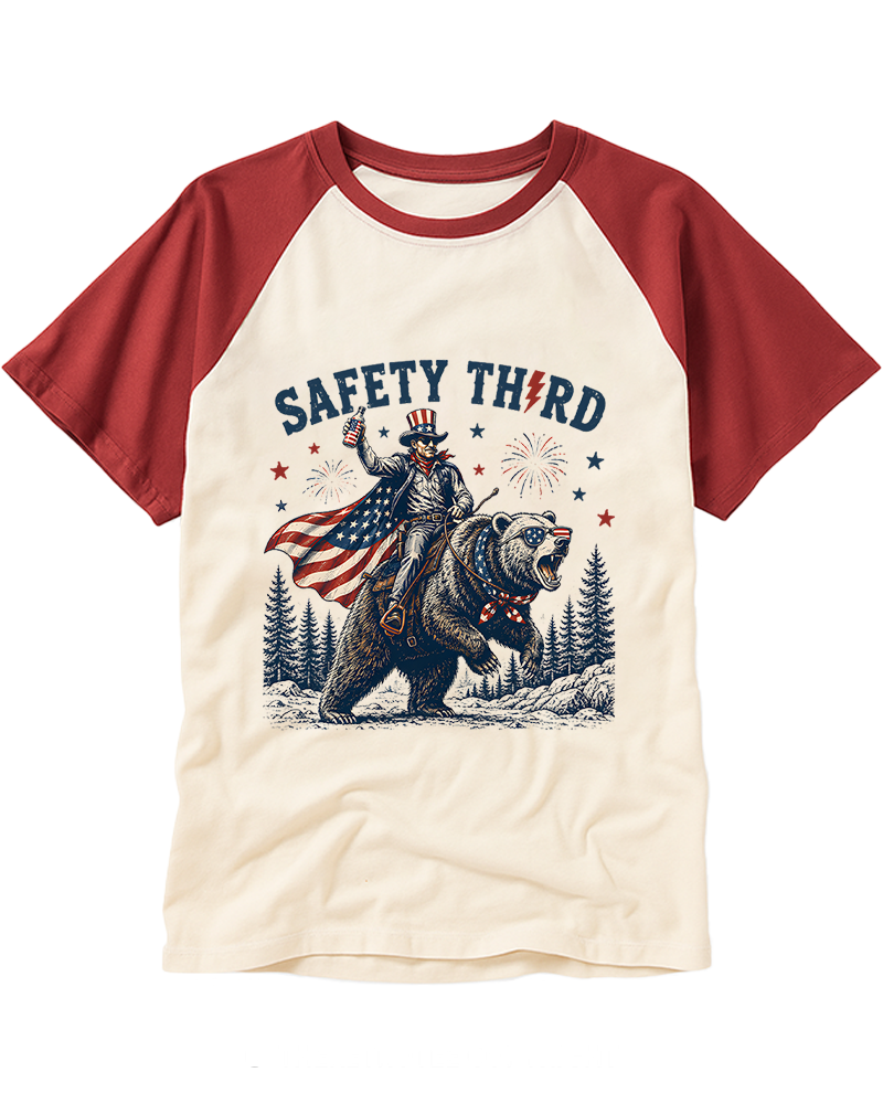 Safety Third 1950s Raglan Baseball T-Shirt image 2