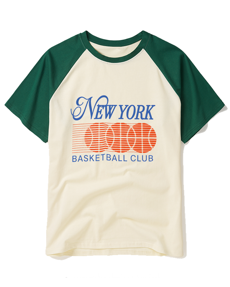 1990s New York Basketball Graphic Raglan Baseball T-Shirt image 2