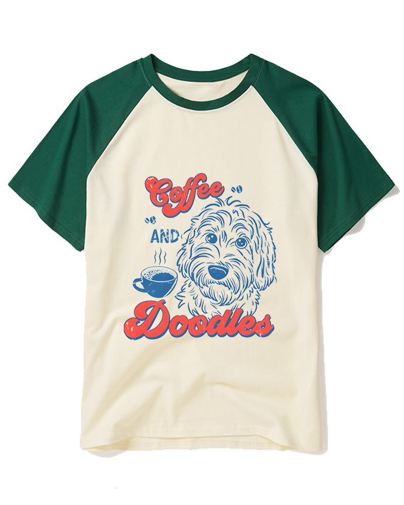 Coffee and Doodles 1970s Raglan Baseball T-Shirt image 2