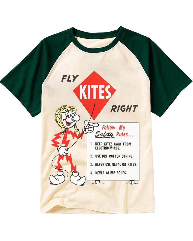 Fly Kites Right 1960s Raglan Baseball T-Shirt image 2