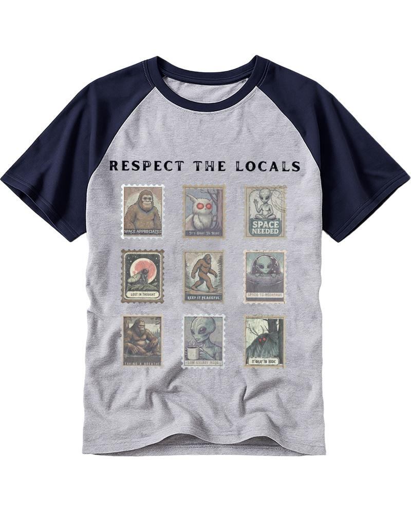 Respect the Locals Cryptid 1970s Raglan Baseball T-Shirt image 2