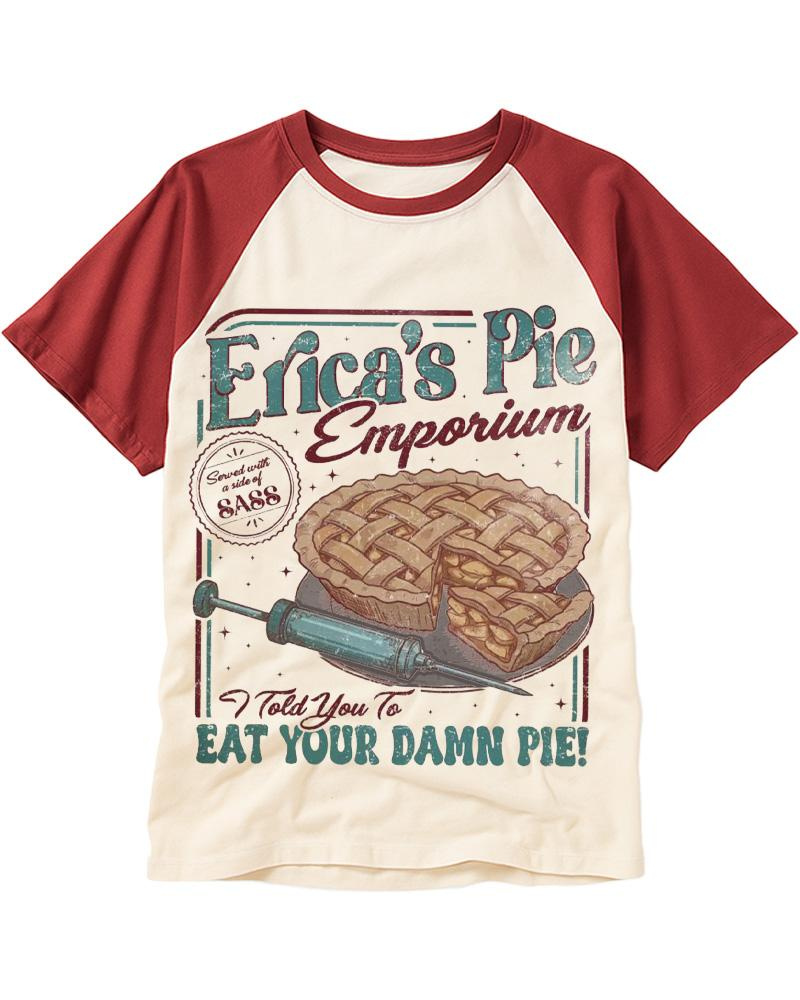 Eat Your Damn Pie 1980s Raglan Baseball T-Shirt image 2