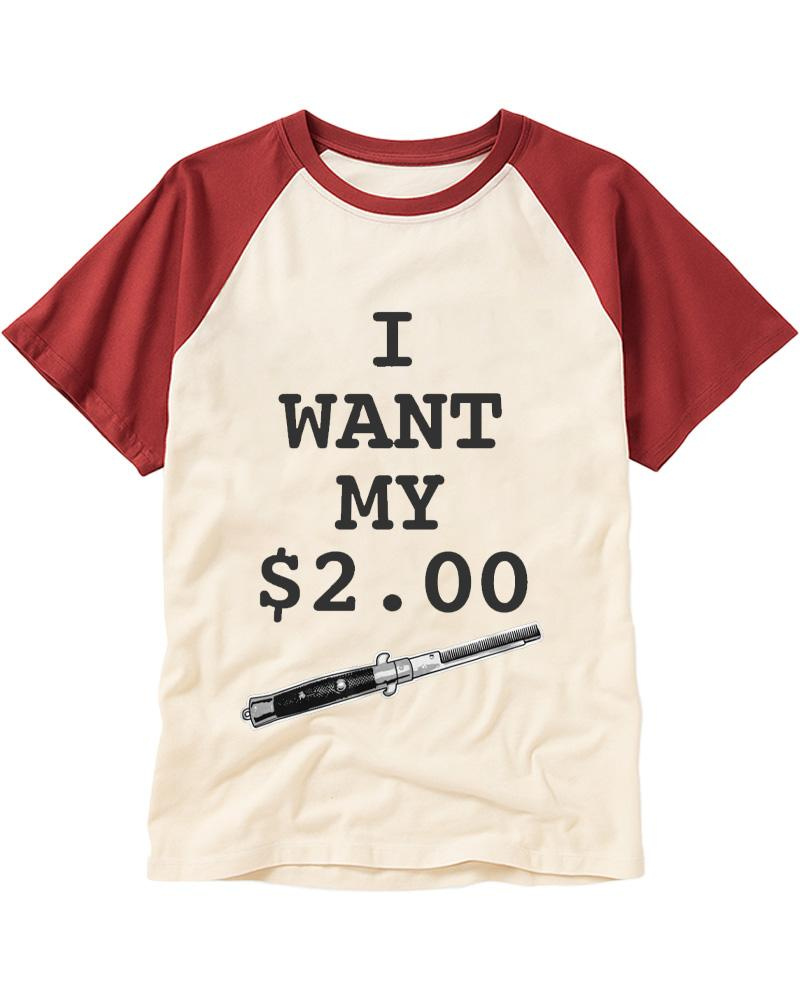I Want My Two Dollars 1980s Raglan Baseball T-Shirt image 2