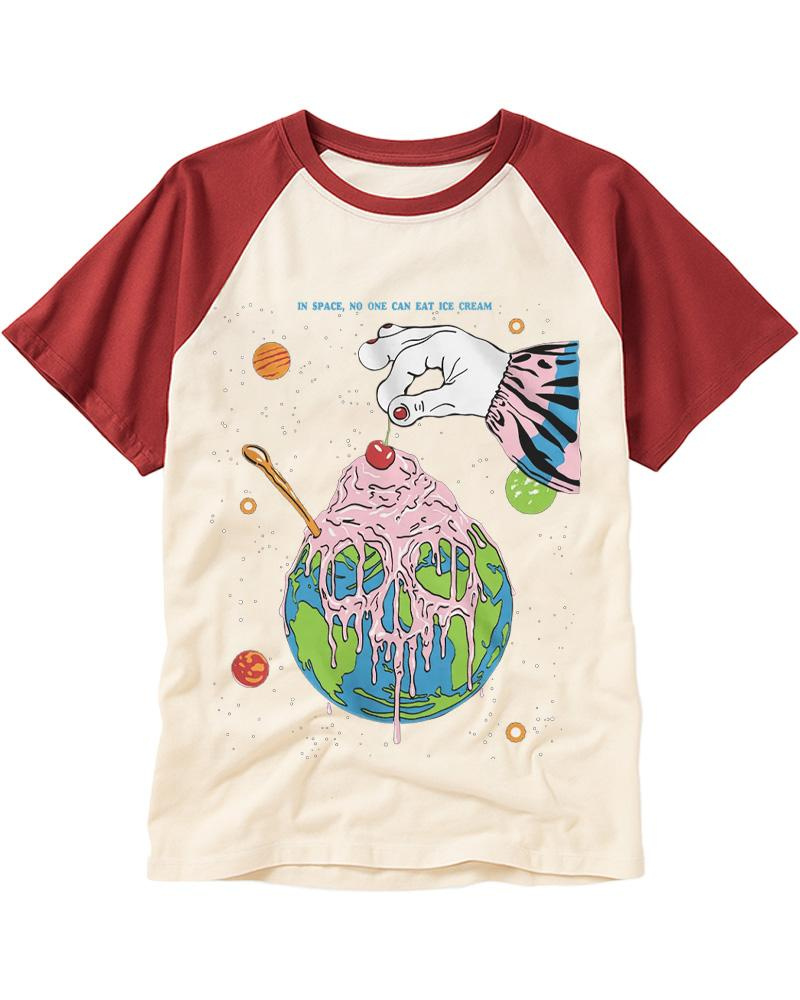 Ice Cream Poster 1970s Raglan Baseball T-Shirt image 2