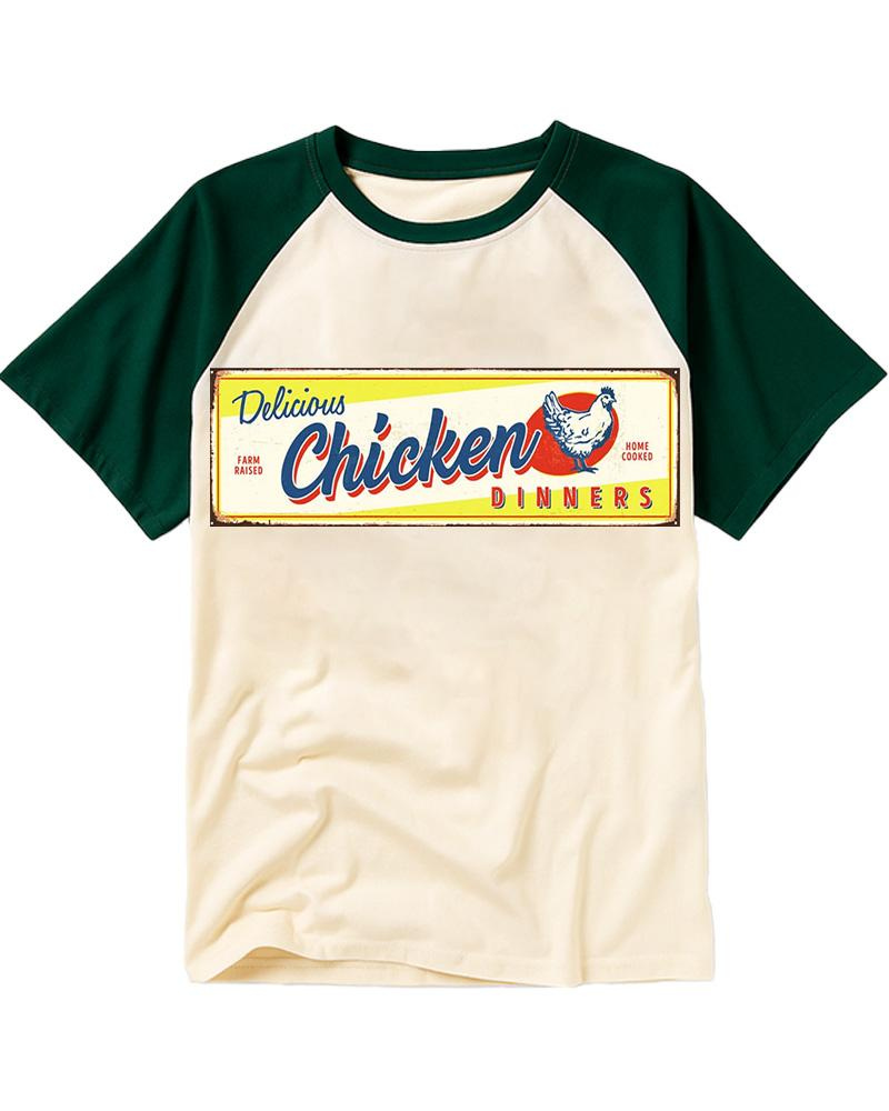 Delicious Chicken 1950s Raglan Baseball T-Shirt image 2