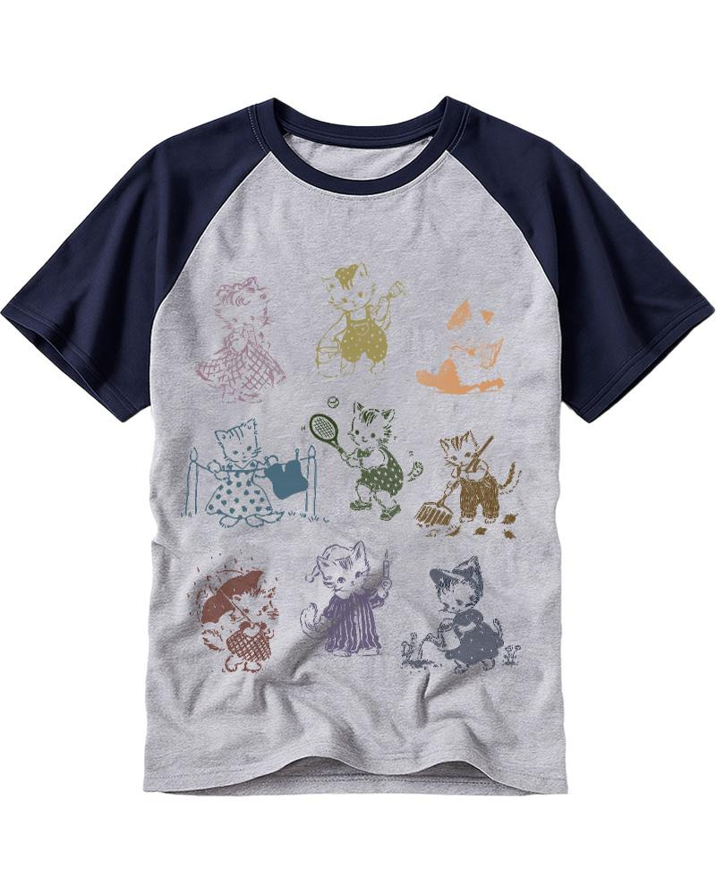 Cat Lovers 1950s Raglan Baseball T-Shirt image 2