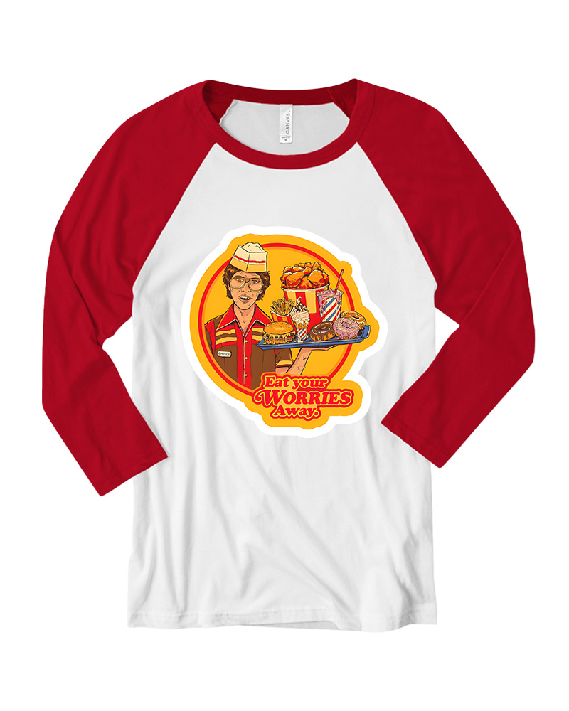 Eat Your Worries Magnet Long Sleeve Raglan T-Shirt image 2