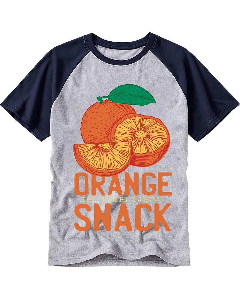 Orange Is The Snack 1970s Raglan Baseball T-Shirt image 2
