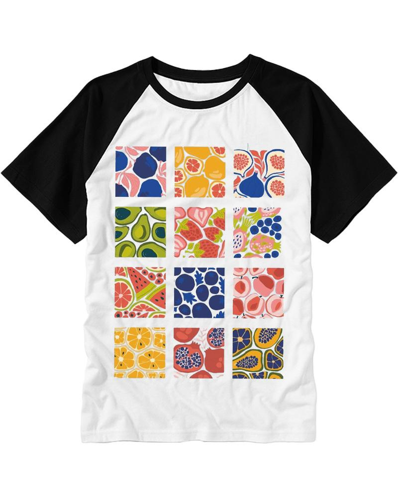Cottagecore Fruits 1970s Raglan Baseball T-Shirt image 2
