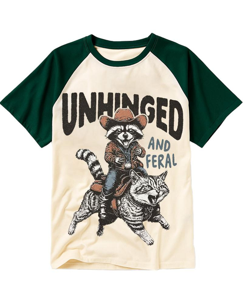 Unhinged Feral 1990s Raglan Baseball T-Shirt image 2