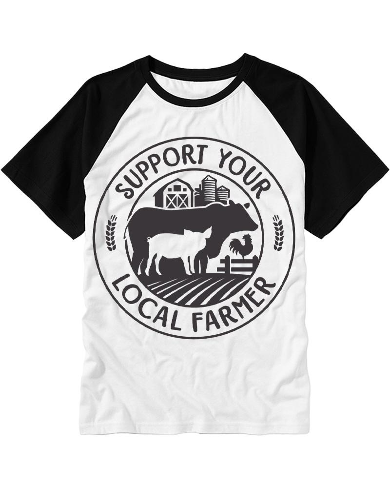 Support Your Local Farmers 1970s Raglan Baseball T-Shirt image 2