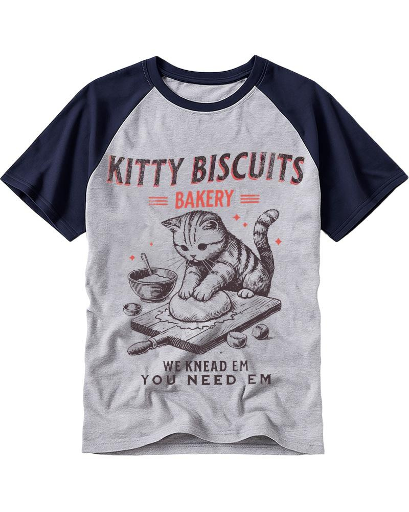 Kitty Biscuits Bakery 1950s Raglan Baseball T-Shirt image 2