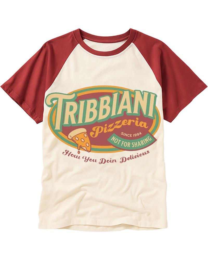 Tribbiani Pizzeria 1990s Raglan Baseball T-Shirt image 2