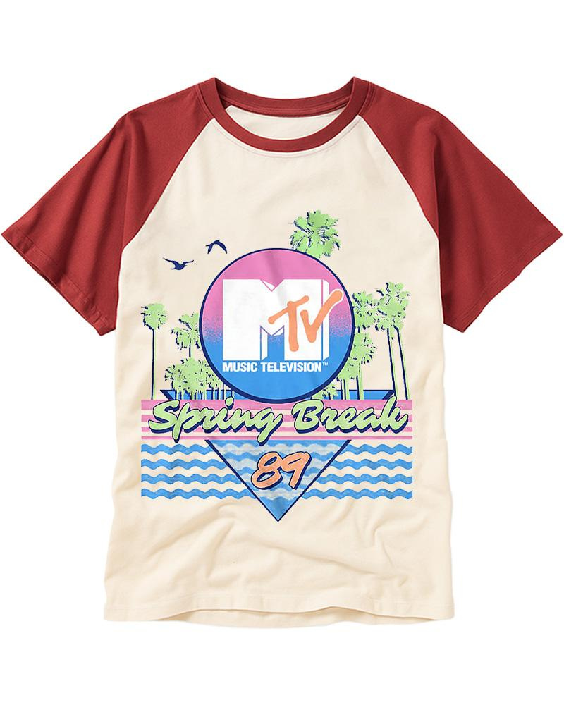 1980s Spring Break '89 Raglan Baseball T-Shirt image 2