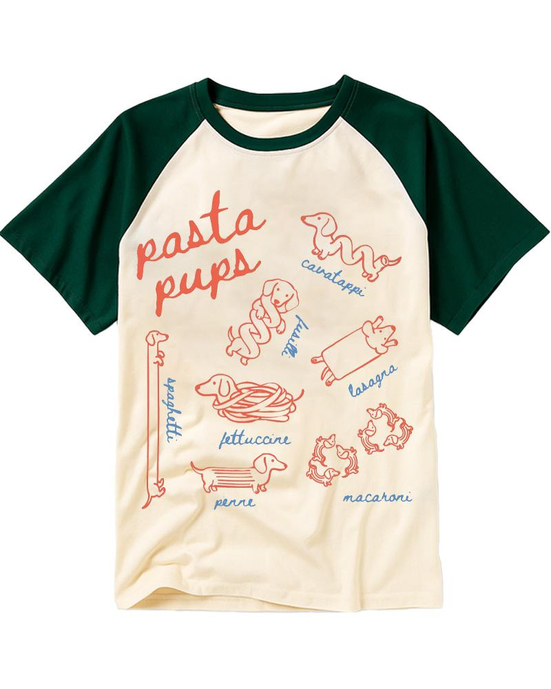 Pasta Pups 1990s Raglan Baseball T-Shirt image 2