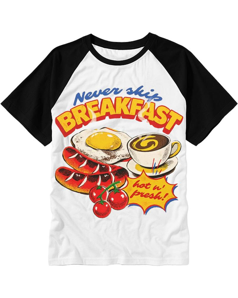 Never Skip Breakfast 1960s Raglan Baseball T-Shirt image 2