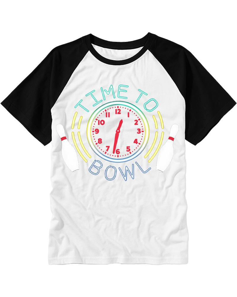 Time To Bowl 1990s Raglan Baseball T-Shirt image 2