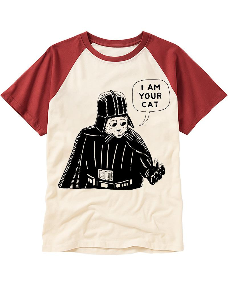 I Am Your Cat Funny Cat 1980s Raglan Baseball T-Shirt image 2