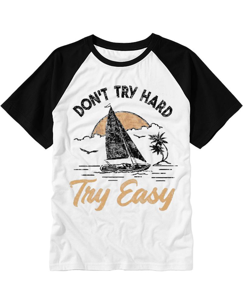Don't Try Hard Try Easy 1970s Raglan Baseball T-Shirt image 2