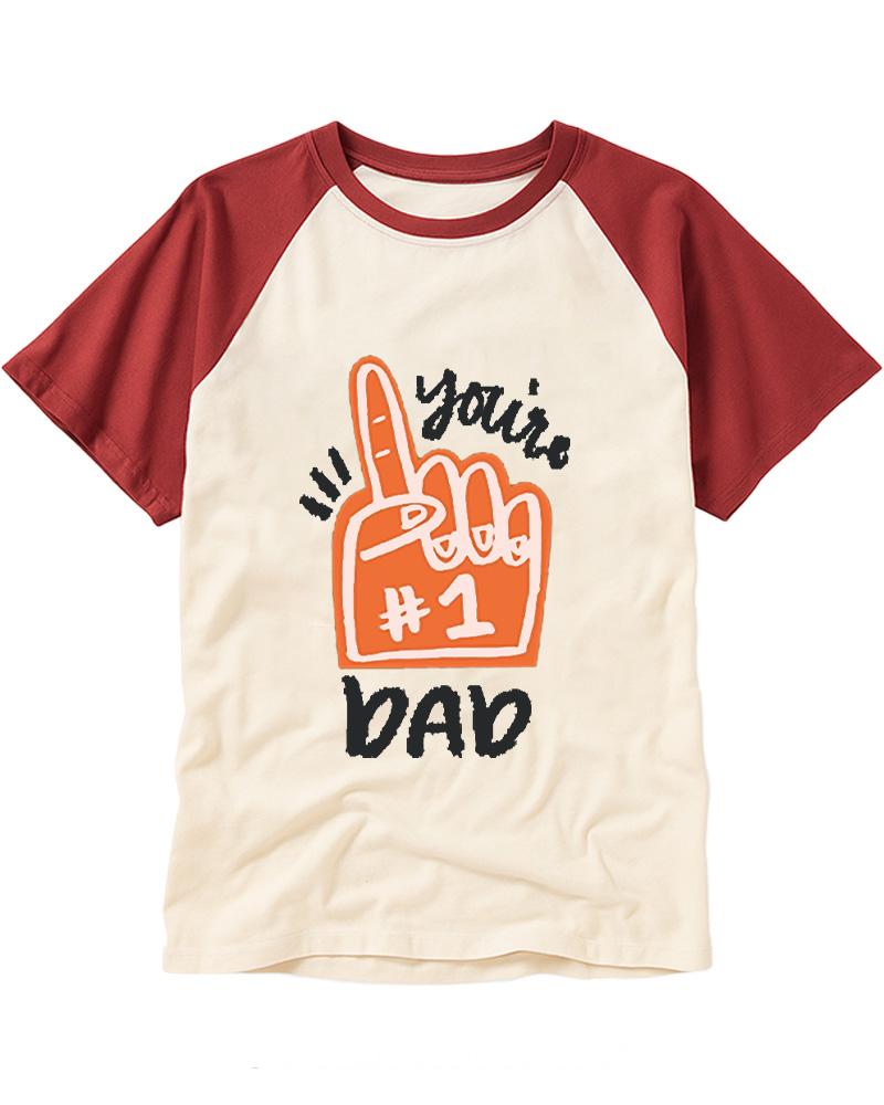 You're #1 Dad 1990s Raglan Baseball T-Shirt image 2