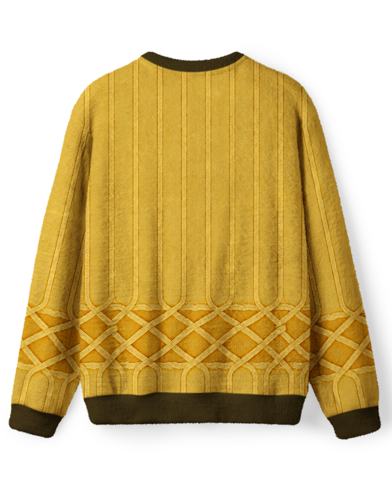 Vintage 1970s Classic Film Inspired Mustard Yellow Knit Sweater image 2