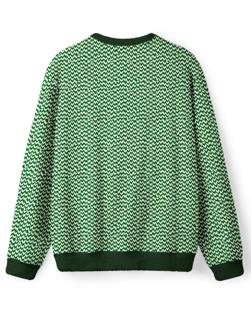 Vintage 1970s Forest Green Ivory Chevron Sweater image 2